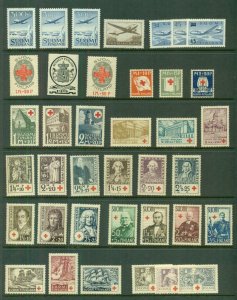 FINLAND Semi-Postal & B.O.B. collection, 1922-1969, all mint, Scott $380.00