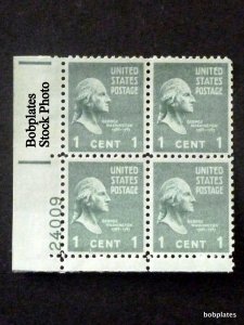 BOBPLATES #804 Washington Plate Block F-VF H  DCV=$1.25 ~See Details for #s/Pos