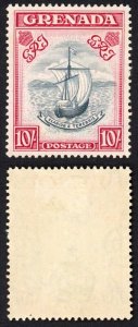 Grenada SG163e 10/- Blue Black and carmine Narrow Perf 14 M/M Cat 50 pounds