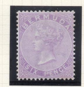 Bermuda 1874 Crown CC Early Issue Mint Hinged 6d. 294300