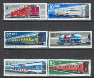 Germany (DDR) 1462-67 MNH 1973 Train Cars (ap8533)