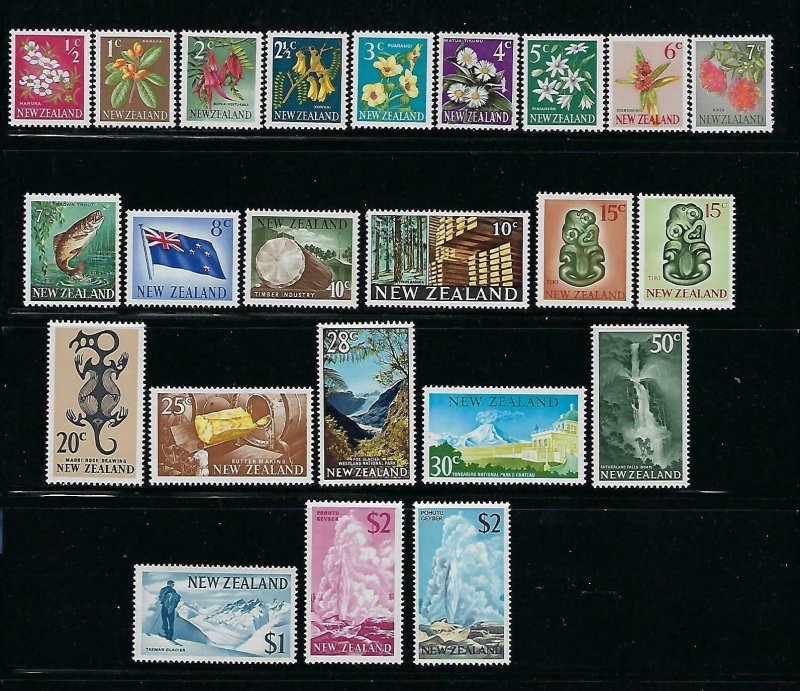 NEW ZEALAND SCOTT #382-404 1967-70 QEII SET (DECIMAL) - MINT NEVER HINGED