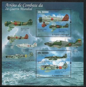 St Thomas & Prince Is #2408 MNH S/Sheet - World War II Aircraft