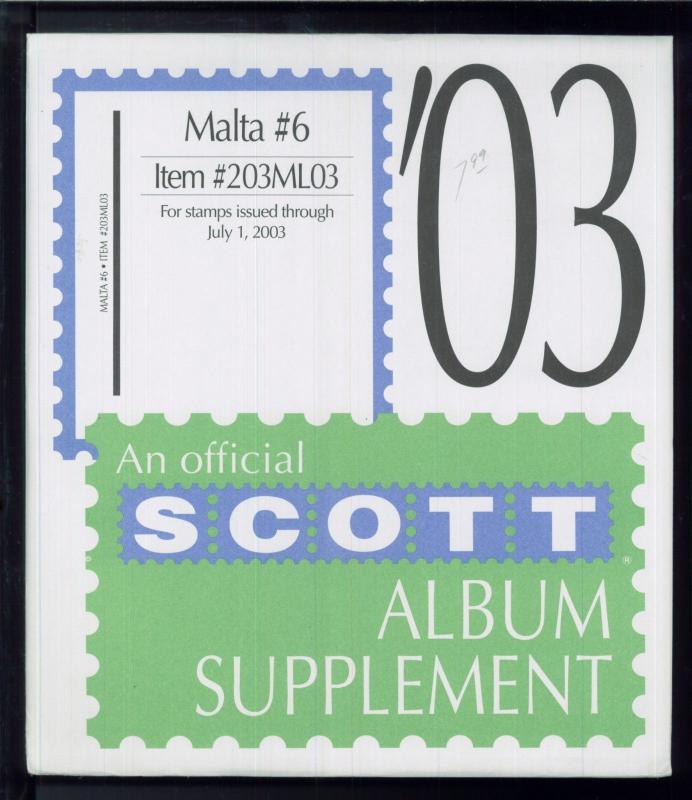 2003 Scott #6 Malta Stamp Album Supplement Item #203ML03