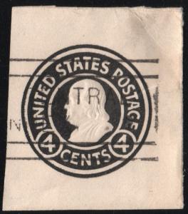 SC#U440 4¢ Franklin Cut Square (1916) Used