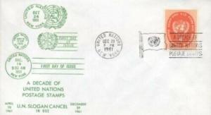 UN DECADE OF UN POSTAGE STAMPS CANCEL - LAST DAY