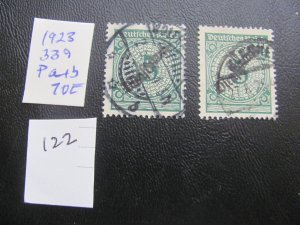 Germany USED 1923 MI. 339 Pa+b  XF 70 EUROS (122)