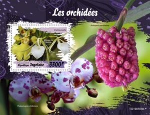 Togo - 2019 Orchids Flowers on Stamps - Stamp Souvenir Sheet - TG190558b