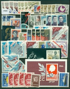 Russia 1966 Mint Selection Asst, most MUH (not a yearset) 4 scans