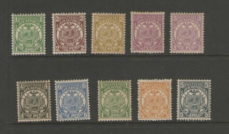 South Africa Transvaal 1885 Sc 123-33 MH