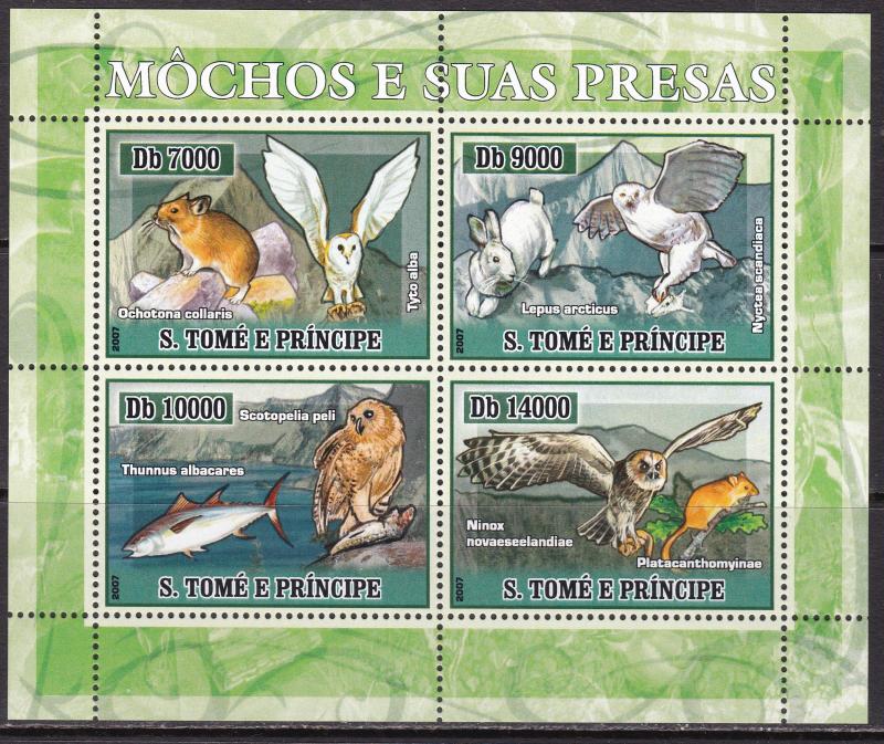 Sao Tome and Principe, Fauna, Birds, Owls, Animals MNH / 2007