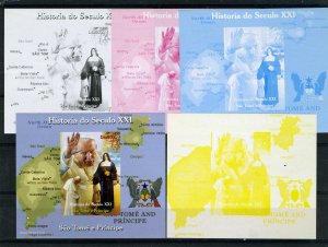 Sao Tome & Principe 2004 POPE JOHN PAUL II (4) Color proofs+original VF