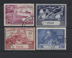 Fiji - Scott 141/144 - 1949 - UPU Issue Set of 4 Stamps - FU - CV $14.00.