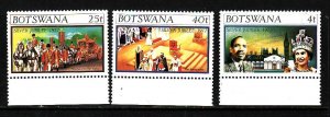 Botswana-Sc#179-81- id4-unused NH set-QEII-25th Reign-1977-