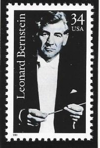 US #3521, Bernstein, M-NH*-