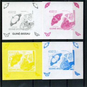 Guinea Bissau 2009 BUTTERFLIES (4) Deluxe s/s Color Proof VF #3