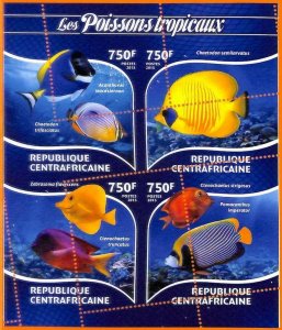 A5684 - CENTRAL AFRICAN REP - ERROR, 2015 МISPERF MINIATURE SHEET: Tropical Fish