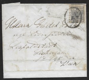 AUSTRIA Postal History: 1850 2kr black (Scott 2b - 70353