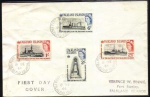 FF-02 FALKLAND-MALVINAS 1964 SHIPS,FALKLAND WAR ANIVERSARY YV 144-7 FDC