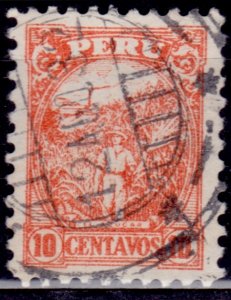 Peru, 1931-32, Sugar Cane Motive, 10c,sc#295, used