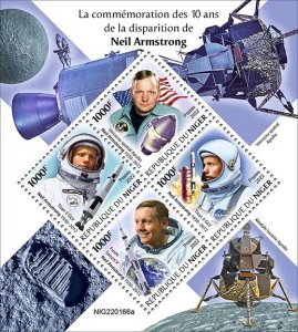 NIGER - 2022 - Neil Armstrong - Perf 4v Sheet - Mint Never Hinged