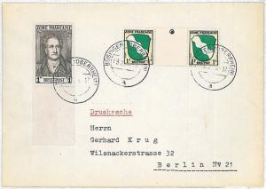 10684  - GERMANY : FRENCH ZONE -  POSTAL HISTORY - GUTTER PAIR on  COVER 1946