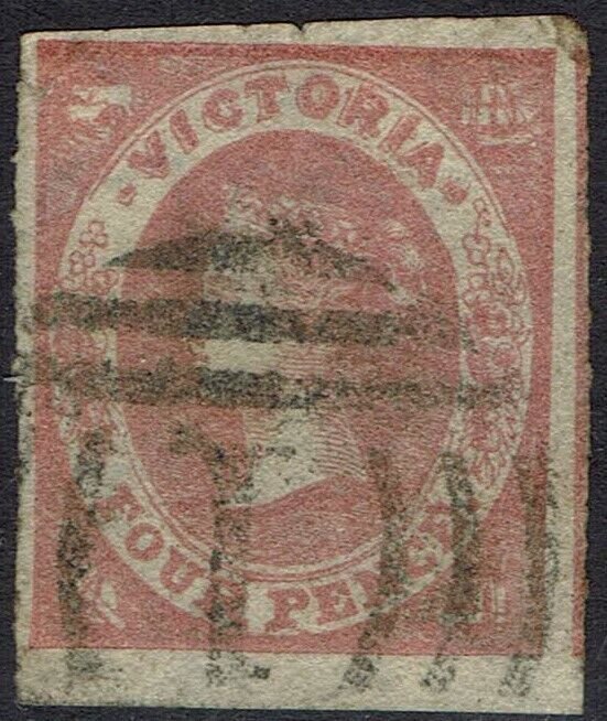 VICTORIA 1857 QV EMBLEMS 4D ROULETTE WMK LARGE STAR USED