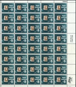 1474, MNH 8¢ Black Color Shift Freaky Error Sheet of 40 Stamps * Stuart Katz