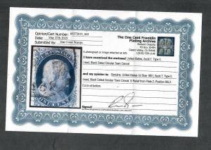 US Sc#7 Used/F, Pos 86L2 Doporto Cert Sound, Cv. $125