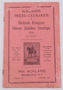 Australia Ackland's Priced Catalogue of British Empire KGV Silver Jubilee Stamps