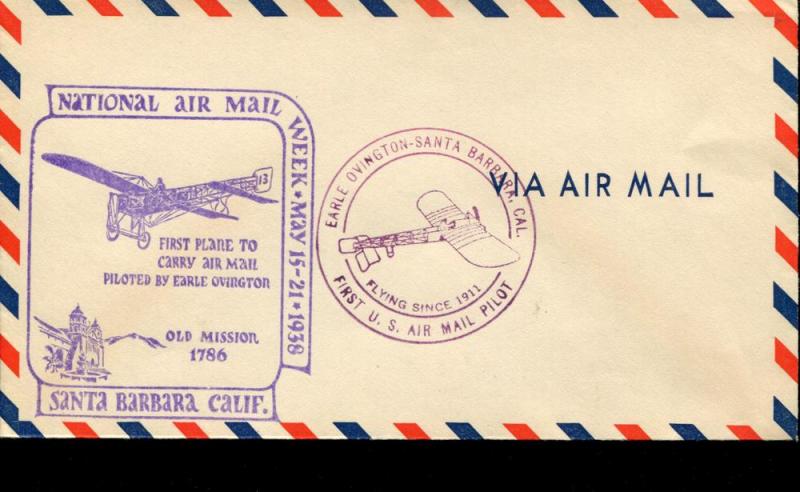 USA Cachet National Air Mail Week 15-21-1938
