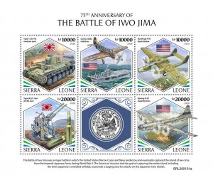 Sierra Leone Military Stamps 2020 MNH WWII WW2 Battle of Iwo Jima Aviation 5v MS 