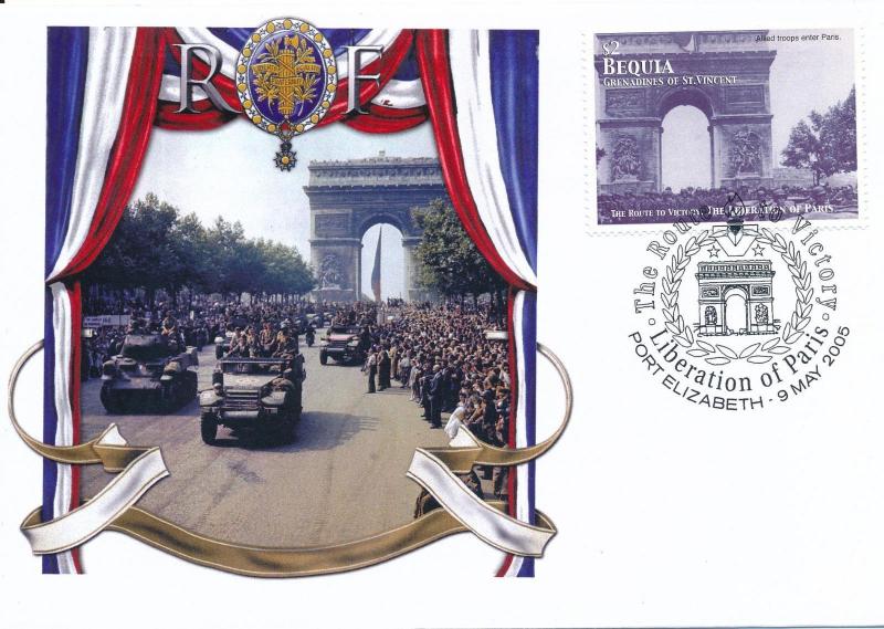 [96861] Bequia 2005 WWII Liberation Paris Special Cachet Cover