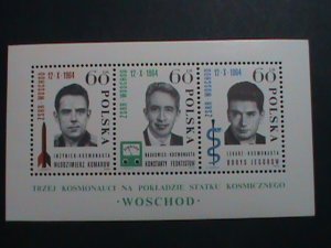 POLAND-1964 SC#1278 RUSSIAN THREE SPACE HEROES-MNH-S/S- VERY FINE