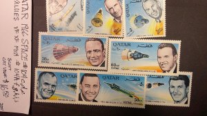 Qatar 1966 Space Scott# 104 c,d,e. 104A f, g, h, i, j.  8 values VF XF MNH