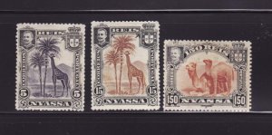 Nyassa 27, 29, 36 MHR Animals, Giraffe and Camels