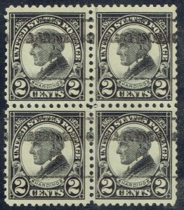 1923 2c Black Harding precancel blk4 f/HARRISBURG PA 610-L-6E. MINT OG!