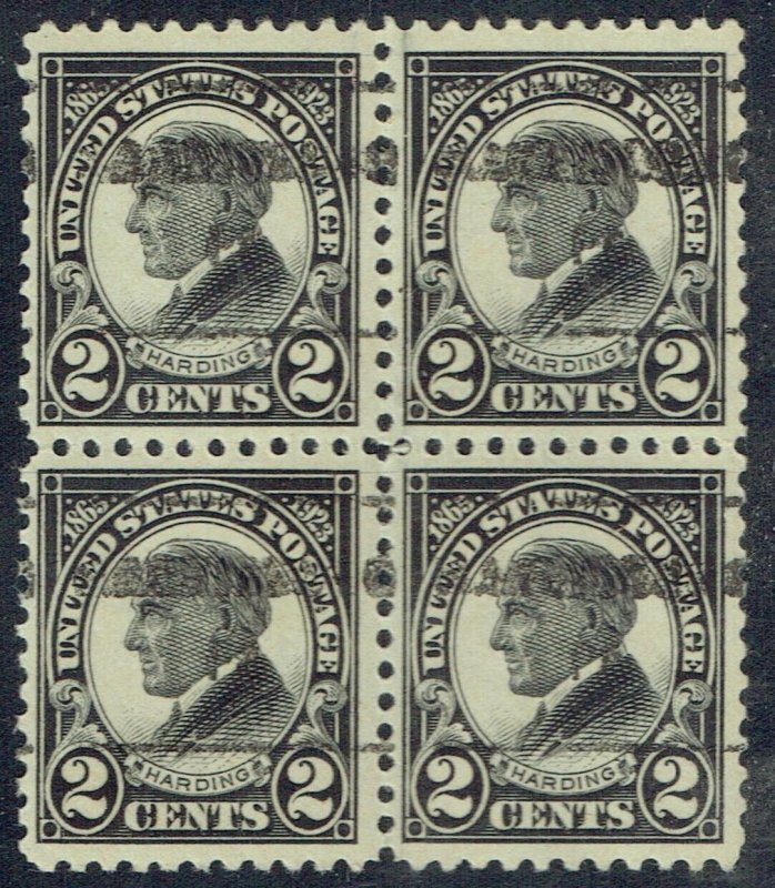 1923 2c Black Harding precancel blk4 f/HARRISBURG PA 610-L-6E. MINT OG!