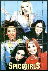 Turkmenistan 1999 Spice Girls composite perf sheetlet con...