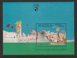 ANGOLA-CLEARANCE #850 DISCOVERY OF THE AMERICAS S/S MNH