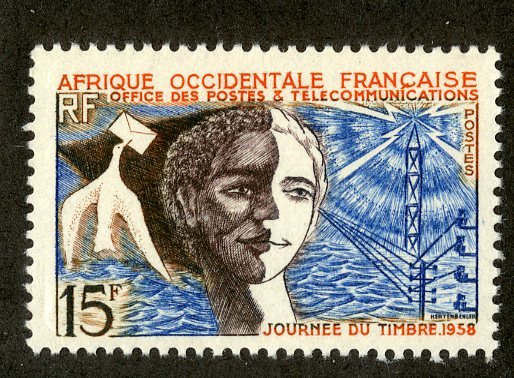 FRENCH WEST AFRICA 76 MH SCV $2.00 BIN $1.00 TELECOMMUNICATIONS