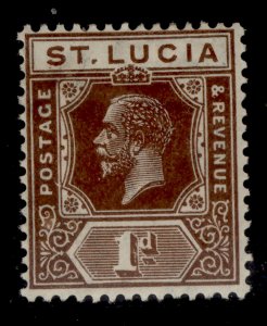 ST. LUCIA GV SG93, 1d deep brown, M MINT.