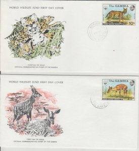 WWF GAMBIA FIRST DAY COVERS 1976