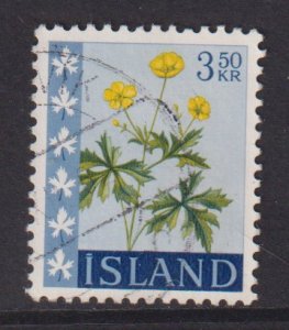 Iceland  #332  used  1962  flowers  3.50k