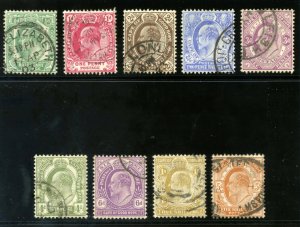 Cape of Good Hope 1902 KEVII set complete very fine used. SG 70-78. Sc 63-71.