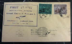 1931 Port Spain Trinidad First Flight Cover FFC To Cristobal Canal Zone Panama