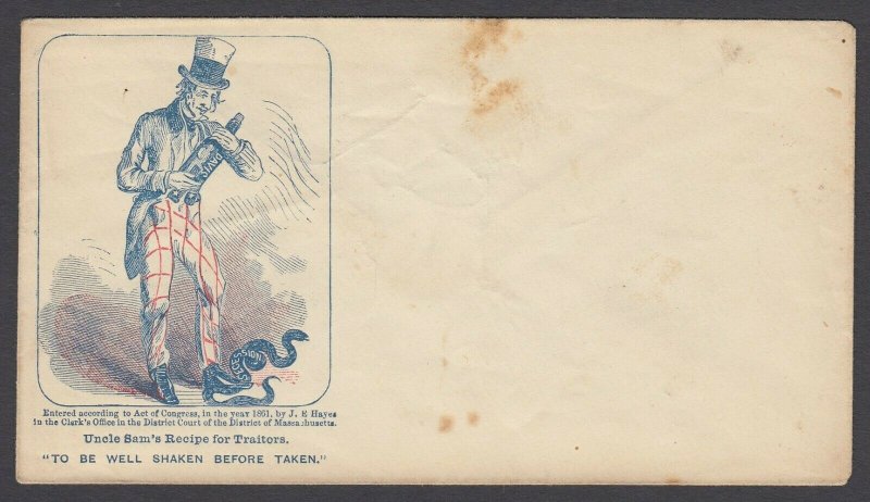 Civil War Patriotic unused cover - Uncle Sam's Recipe for Traitors