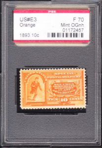 MOstamps - US #E3 Mint OG NH Grade F 70 - PSE Certified - Lot # MO-4829 SMQ $325