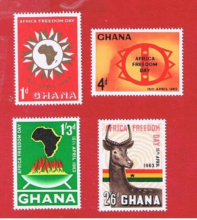 Ghana #135-138  MNH OG   Freedom Day  Free S/H
