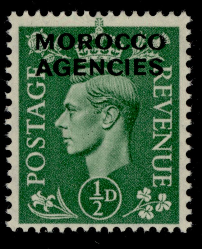 MOROCCO AGENCIES GVI SG77, ½d pale green, NH MINT.